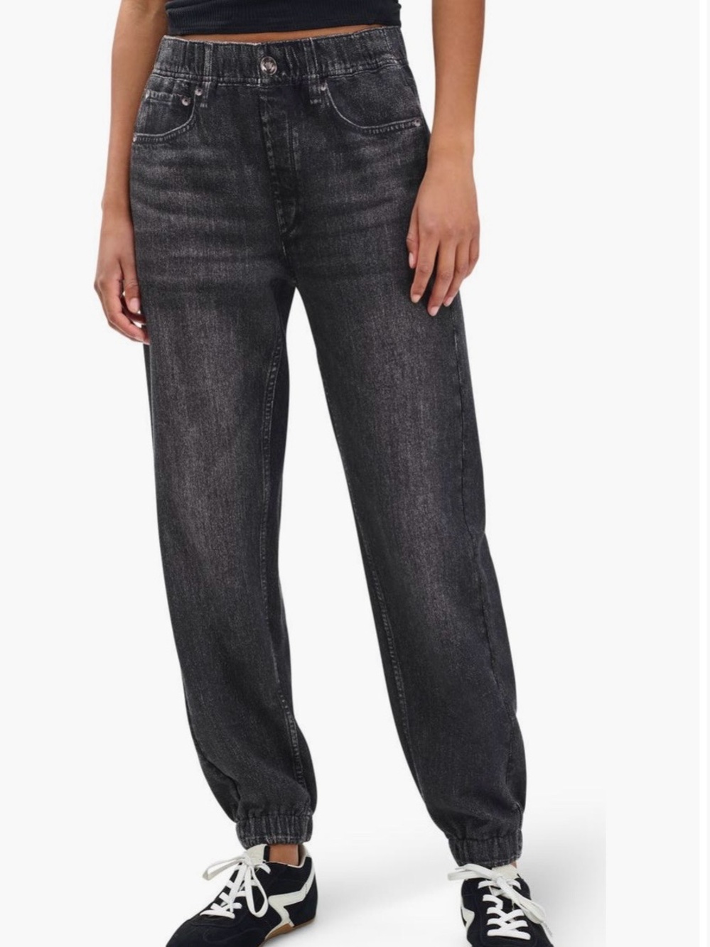rag & bone Black Washed Boyfriend Jogger Jeans